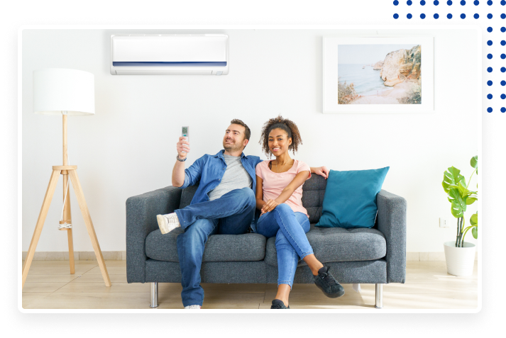 Couple enjoying air conditioning