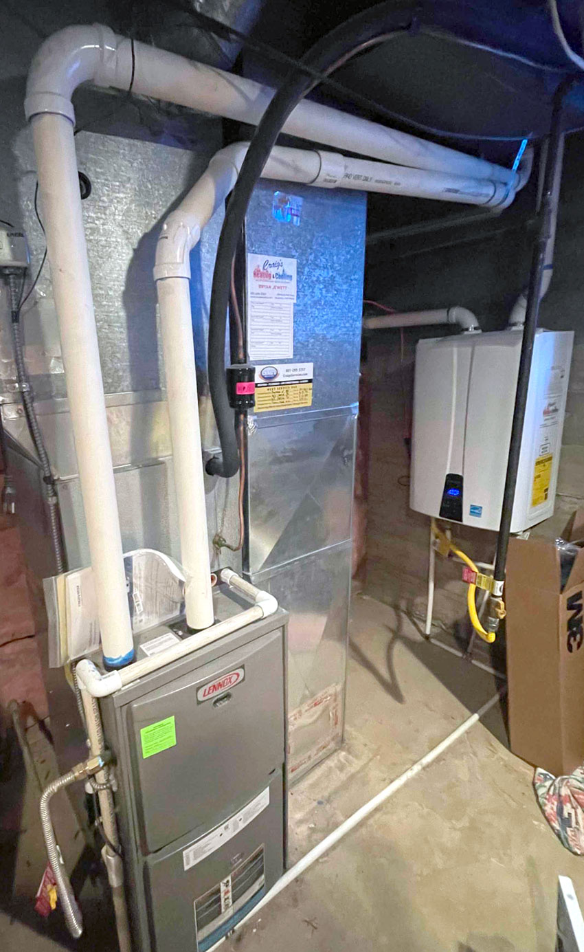 HVAC system in basement of a Bountiful Utah home